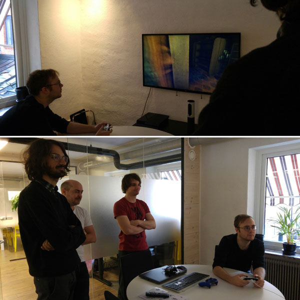 Testing at the Frictional Games' office.