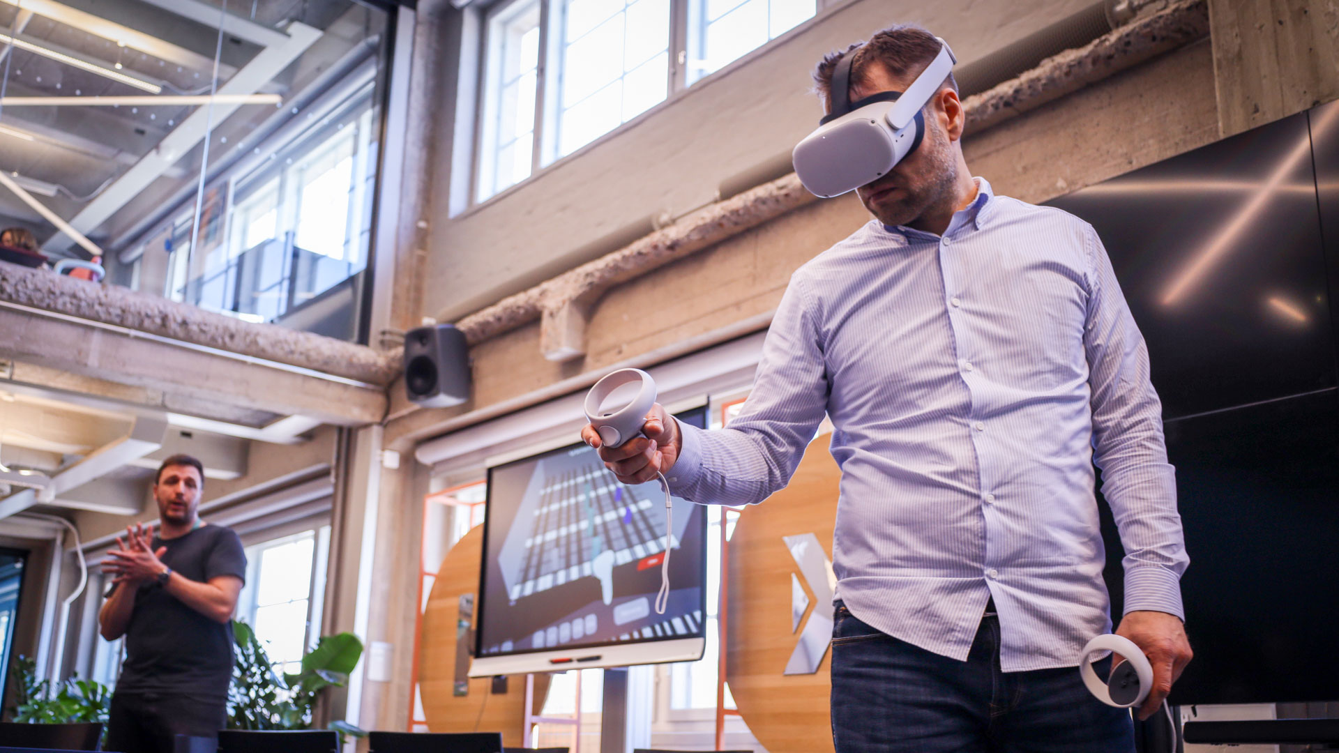 A person using a VR headset